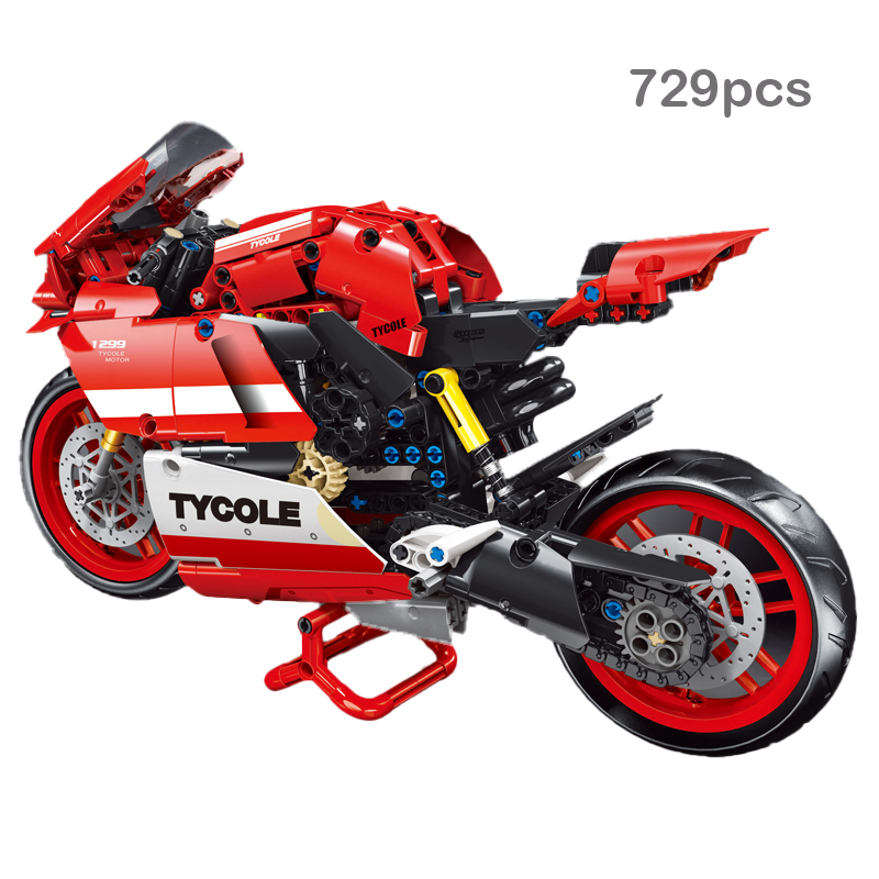Technical Expert Famous Car Building Block MOC Motorcycle Race Speed Motorbike Assembly Bricks Construction Toys Children Gifts alx