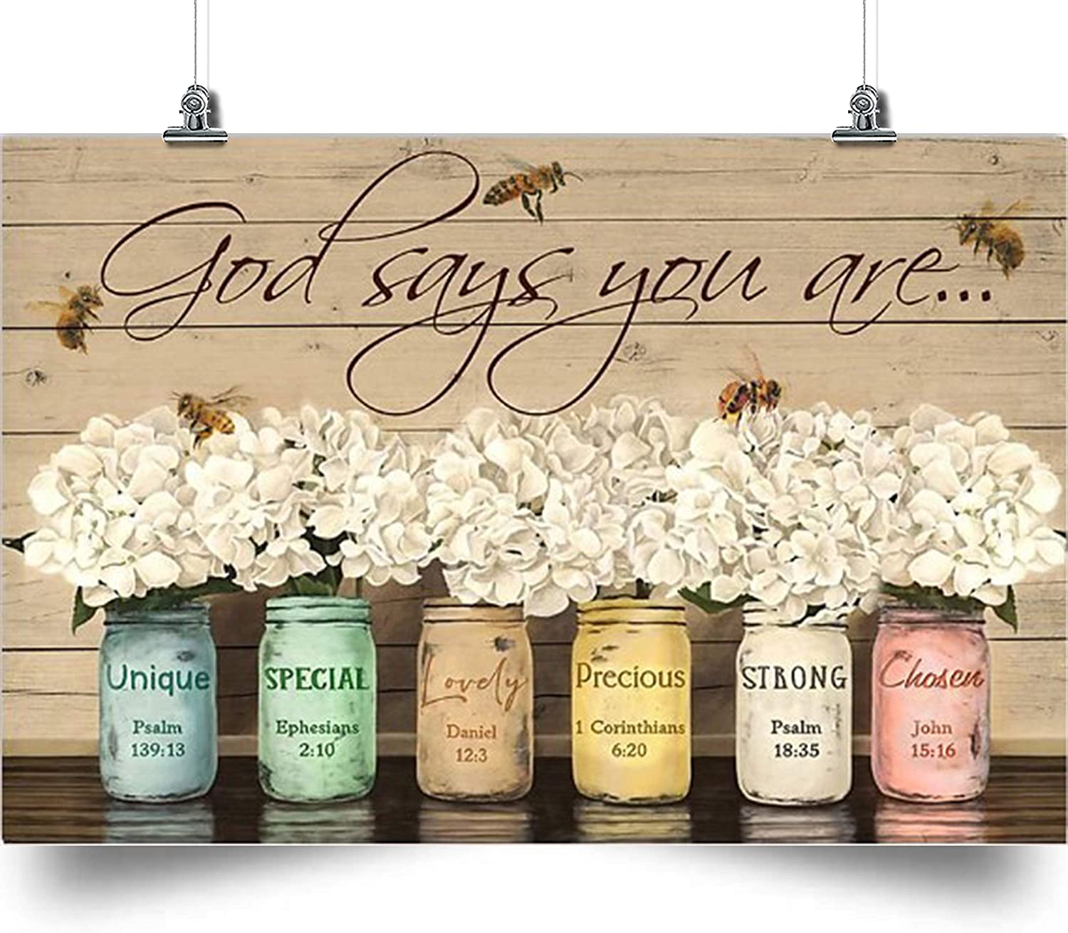 Bee Poster-God Says You Are. – Home Decoration Poster, Wall Poster, Home And Room Decoration, Gifts For Friends And Relatives, Souvenirs.