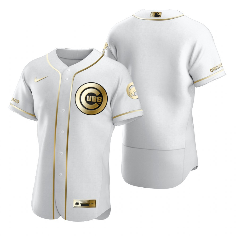 Chicago Cubs MLB Golden Brandedition White Jersey Gift For Cubs Fans