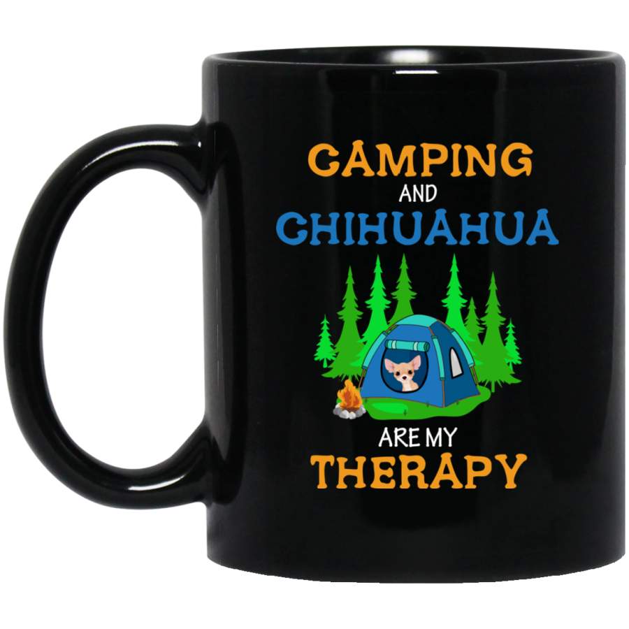 Camping And Chihuahua Are My Therapy Mugs