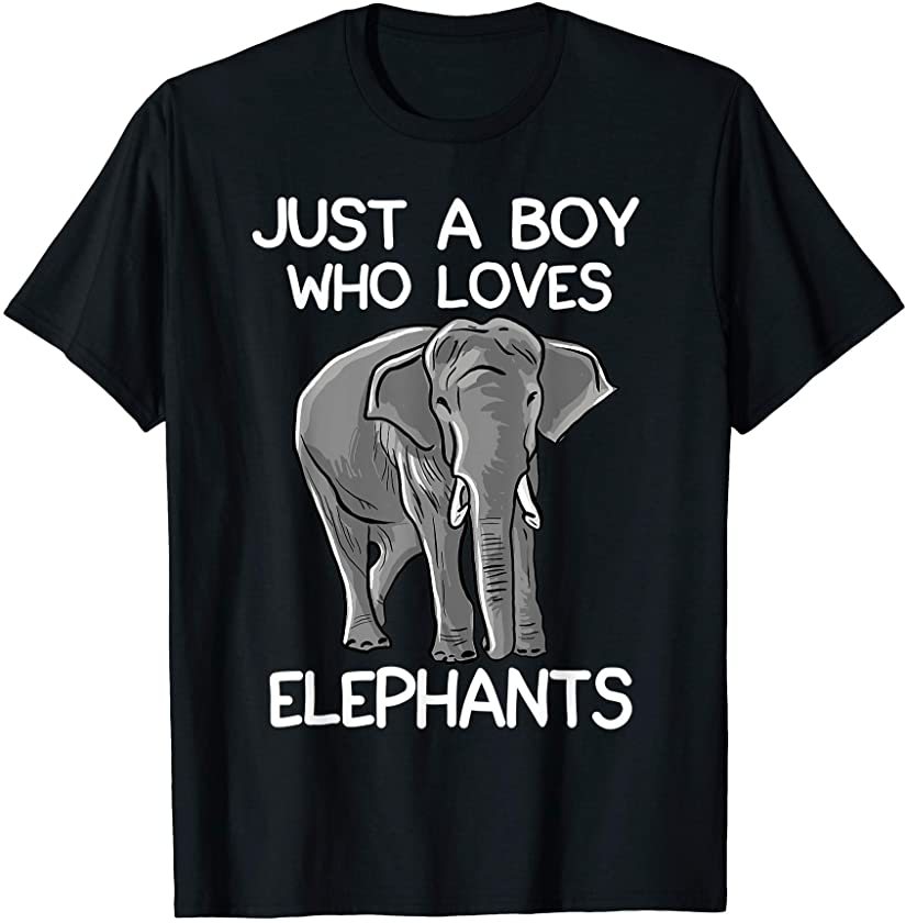 Just A Boy Who Loves Elephants Funny Elephant Lover for Men T-Shirt