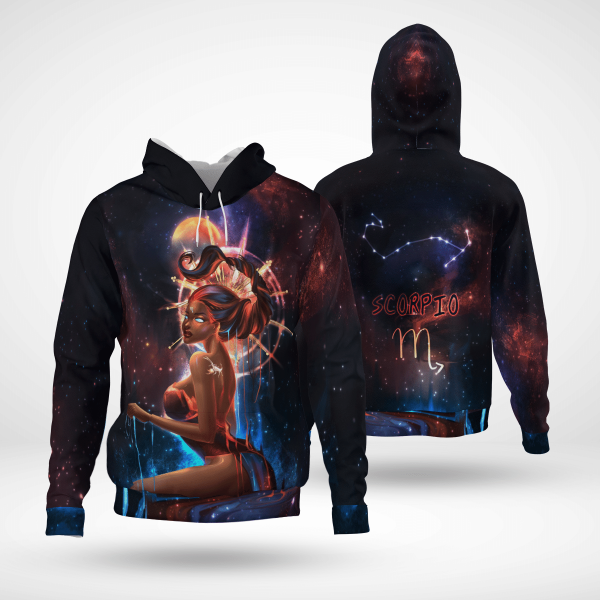 Zodiac Scorpio Girl For Black Queen Scorpio All Over Print 3D Unisex Hoodie Us Size