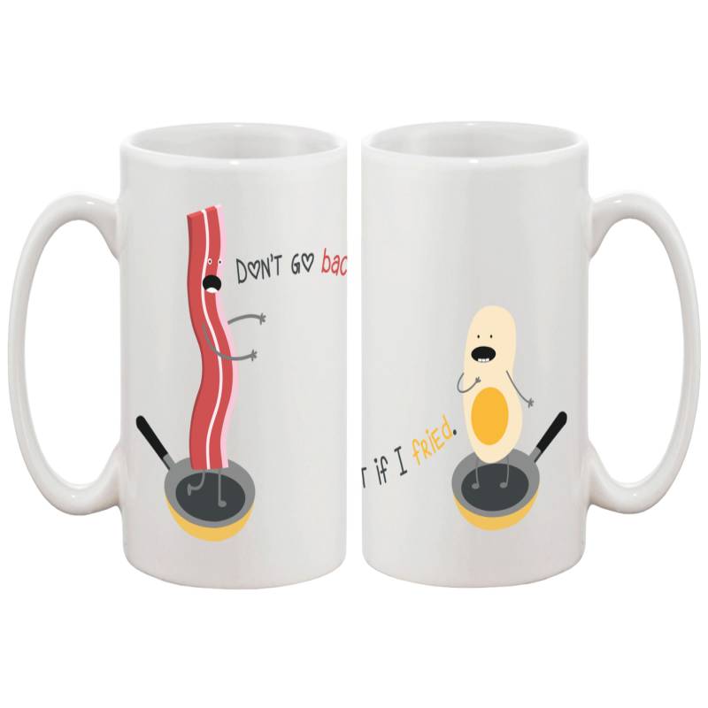 Bacon and Egg Couple Matching Mugs- His and Hers Matching Coffee Mug Cup