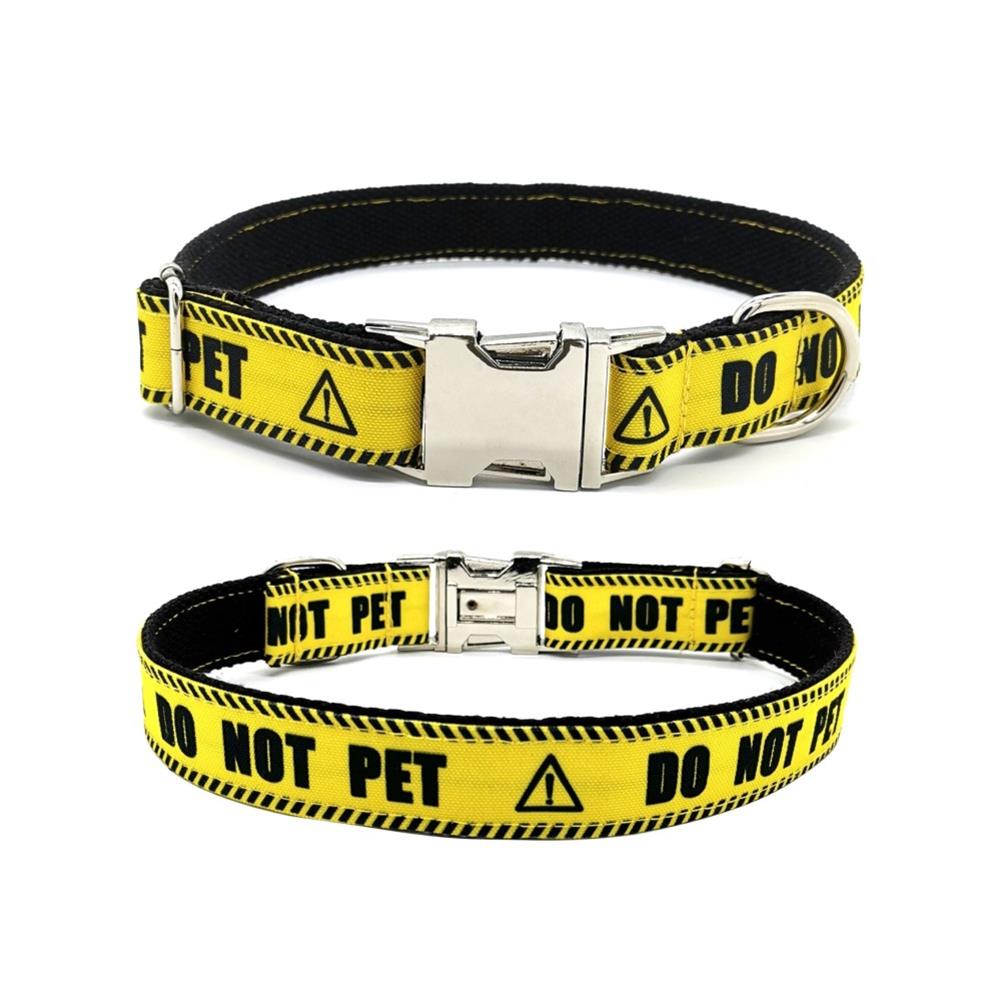 Personalized Pet Collar Warning Sign DO NOT PET I Need Space Custom Puppy Cat Name ID Tag Adjustable Basic Dog Collars alx