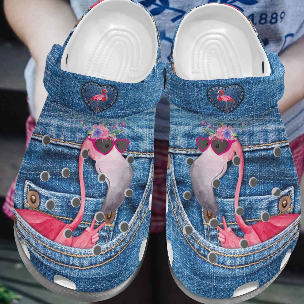 Flamingo Personalize Clog, Custom Name, Text, Fashion Style For Women, Men, Kid, Print 3D Whitesole Happy Flamingo