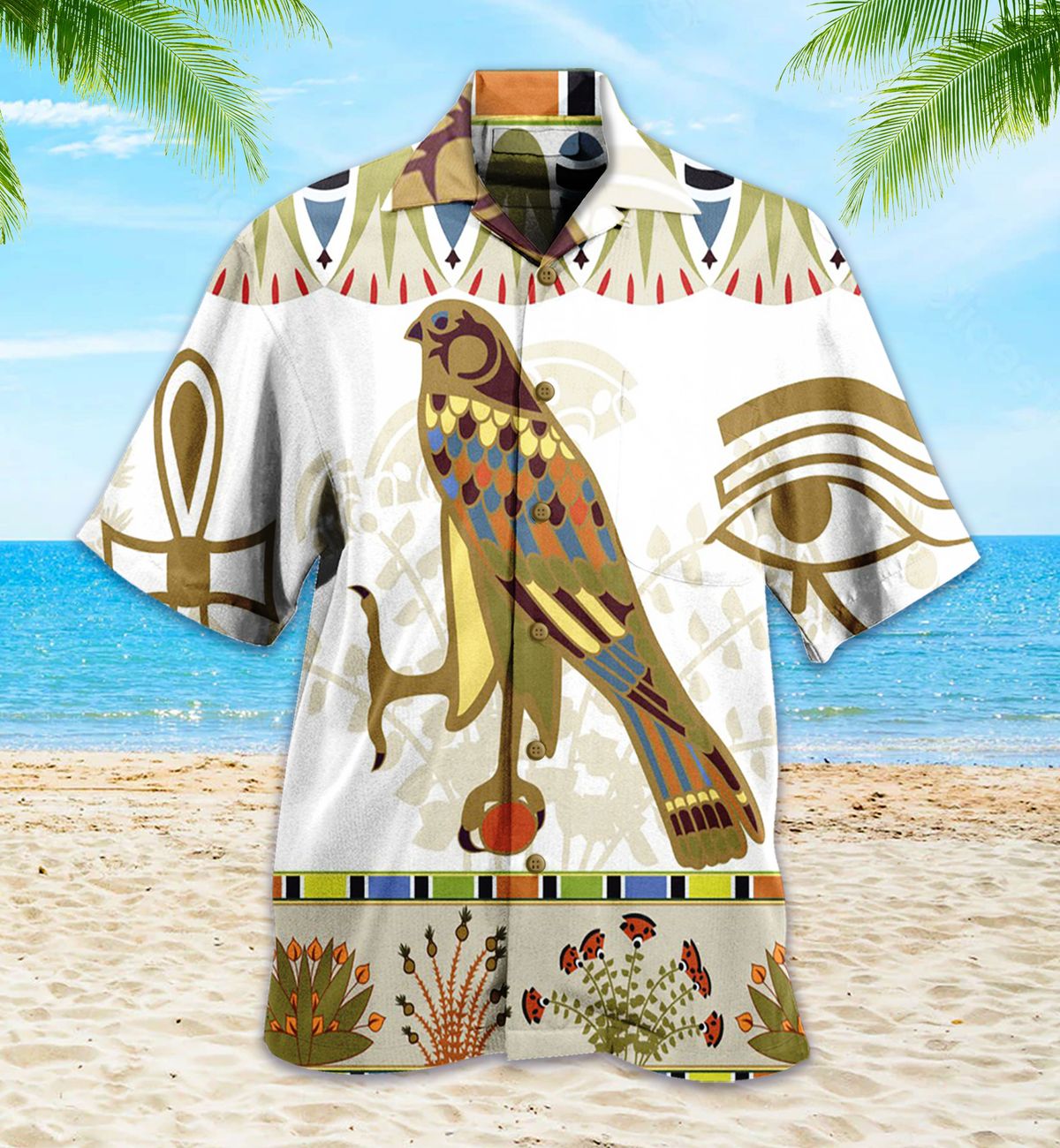 Ancient Egypt Vintage Beige Hawaii Shirt Ha8631