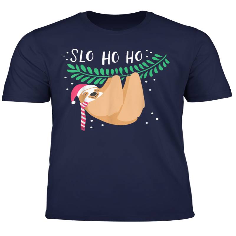 Sloth Slo Ho Ho Ho Zoo Animal Cute Christmas Santa Hat Gift T Shirt