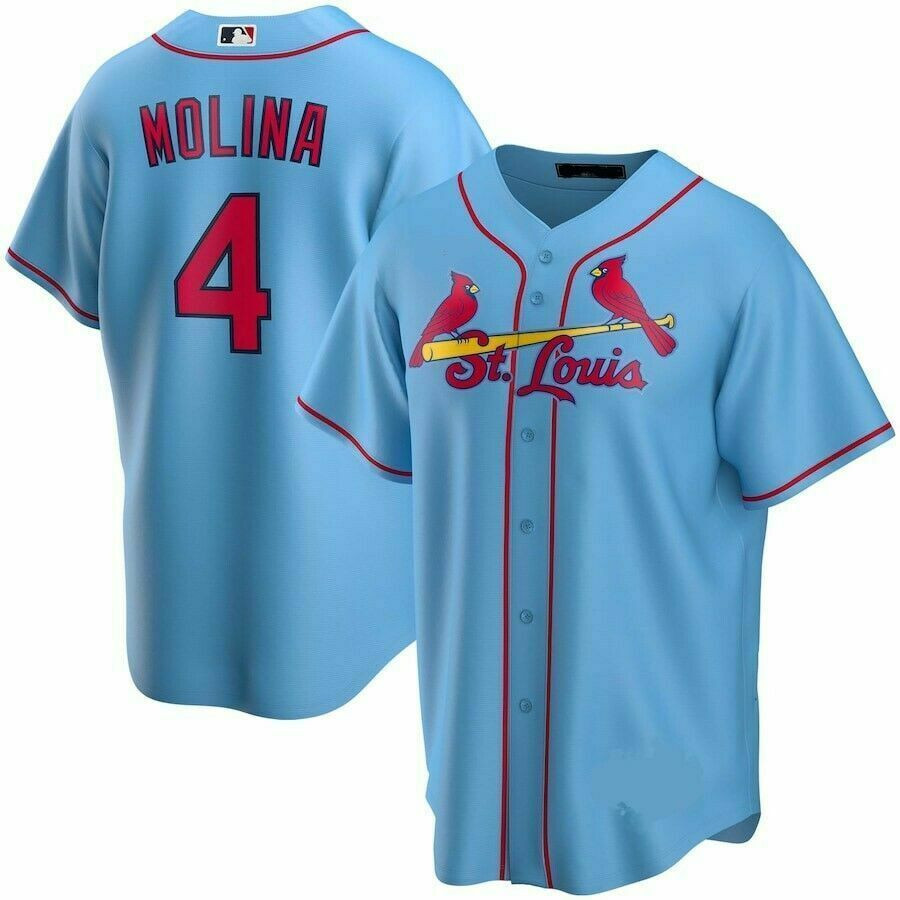 Yadier Molina #4 St. Louis Cardinals Blue All Over Print Baseball Jersey For Fans