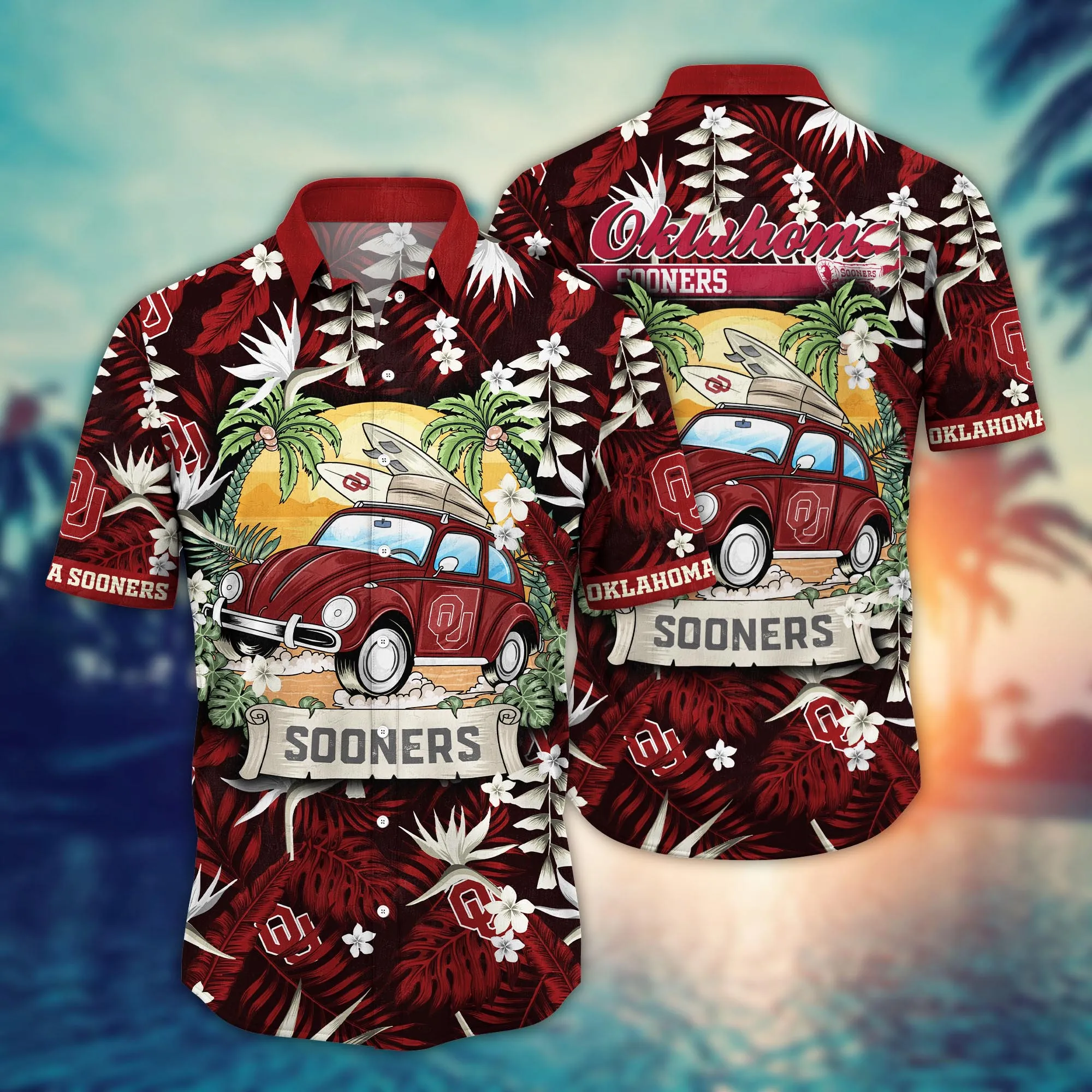 Oklahoma Sooners NCCA Hawaiian Shirt Beach Seasontime Aloha Shirt