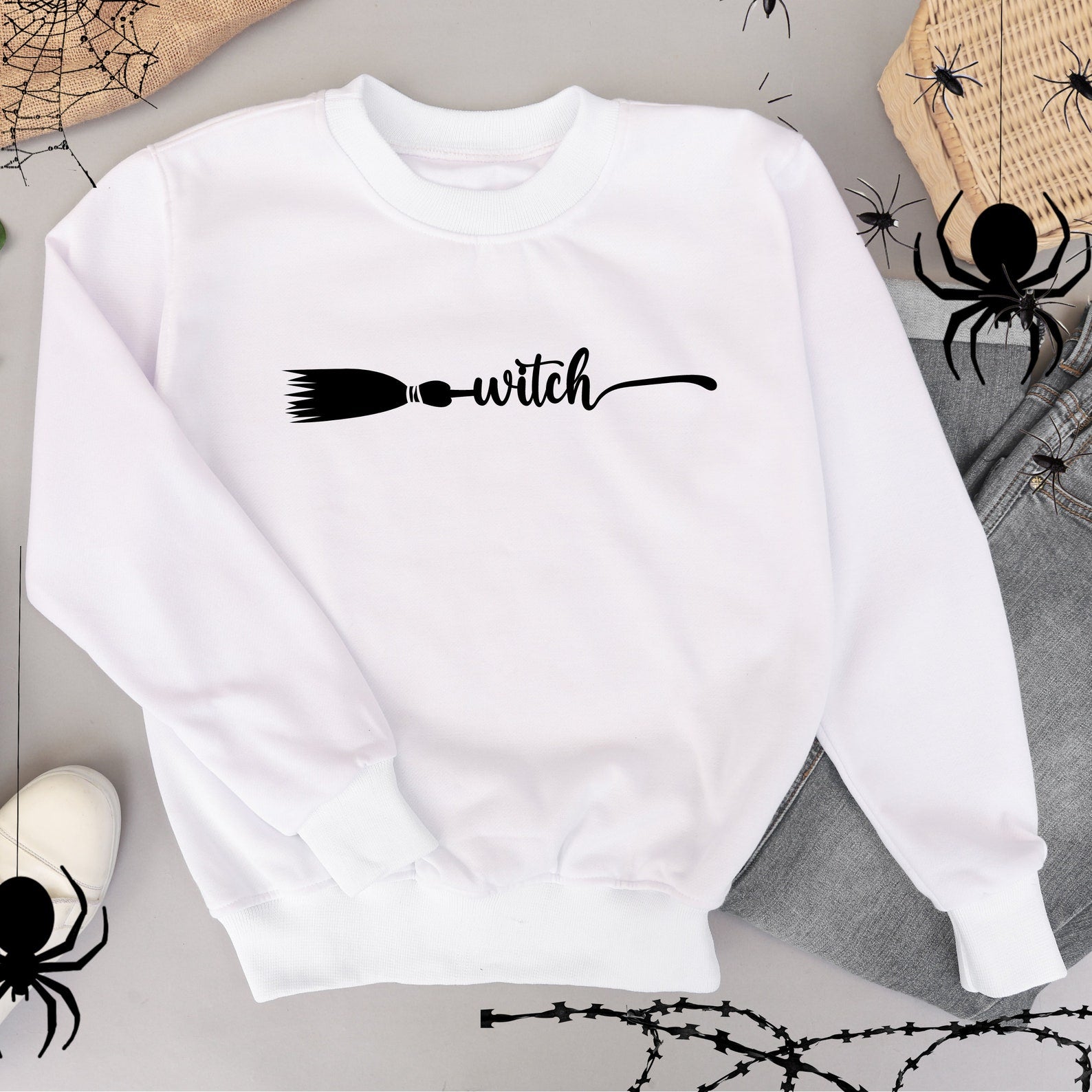 Halloween Witch Sweatshirt 2D Crewneck Sweatshirt All Over Print Sweatshirt For Women Sweatshirt For Men Sws4211