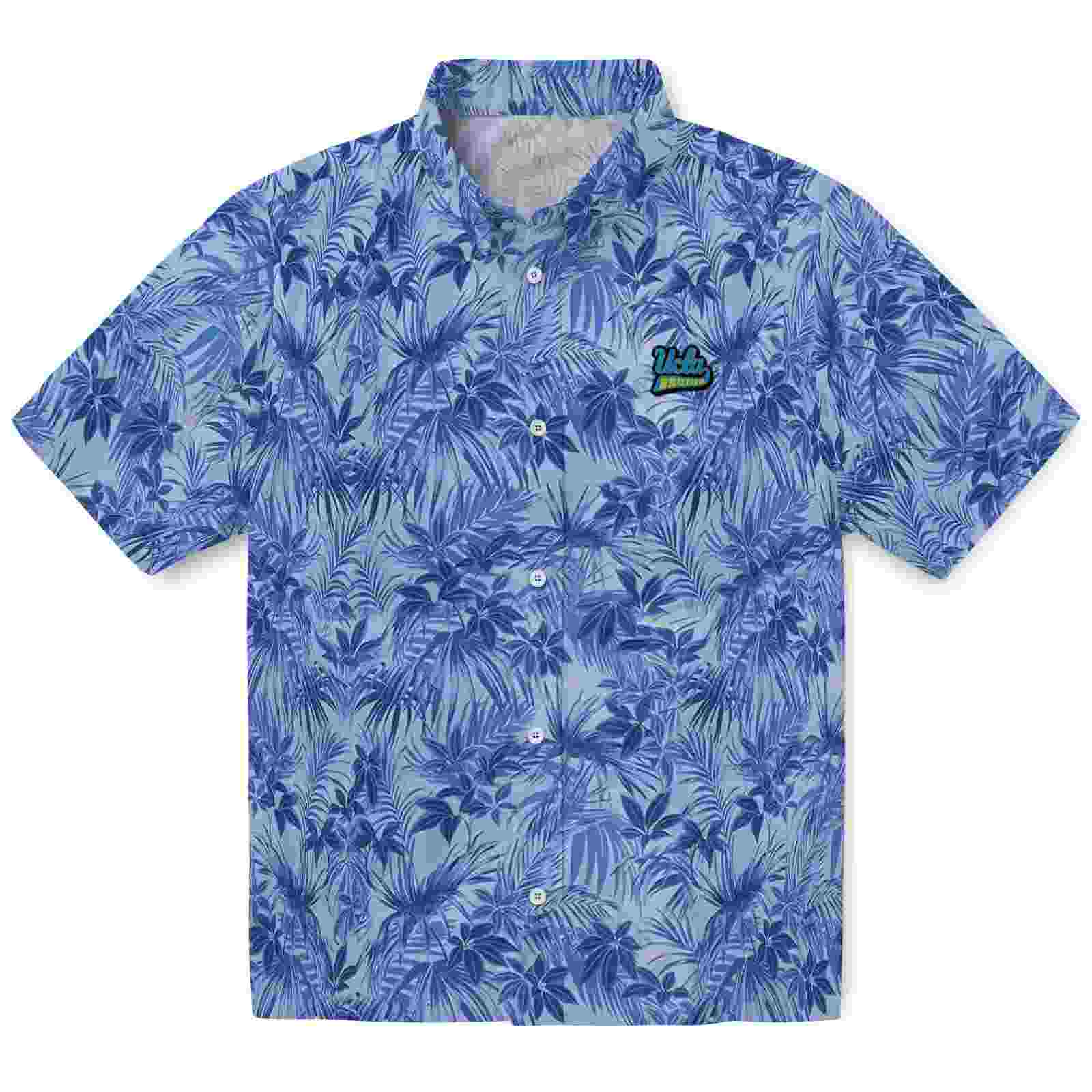 Ucla Bruins Leafy Pattern Blue Hawaiian Shirt