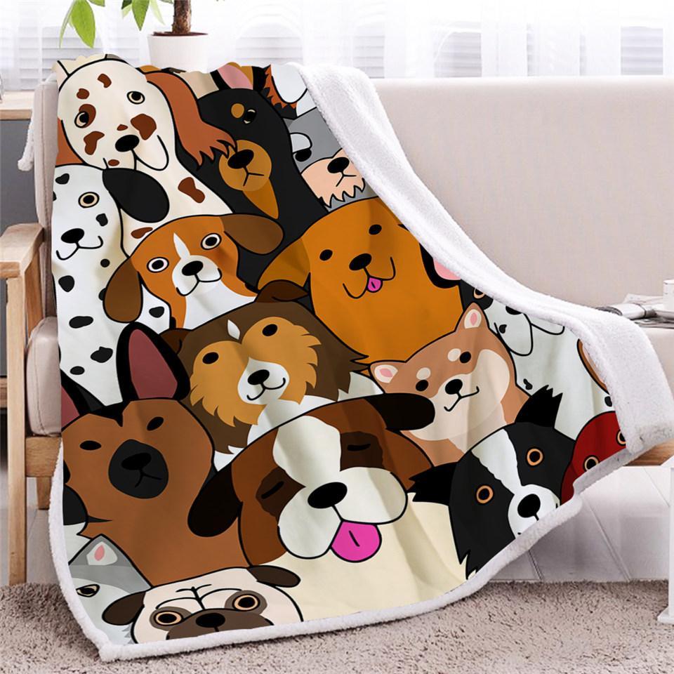 Baby Dogs Fleece Blanket Gift For Dogs Lover Friend Family Birthday Gift Home Decor Bedding Couch Sofa Soft And Comfy Cozy