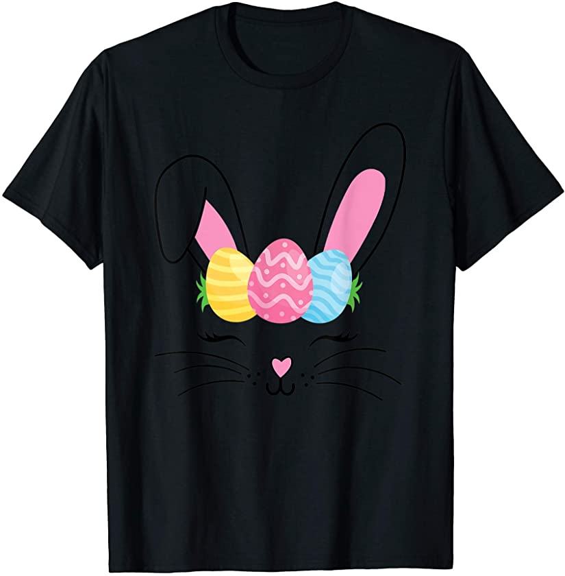 Cute Easter Bunny Face Shirt Happy Easter Day Egg Rabbit T-Shirt