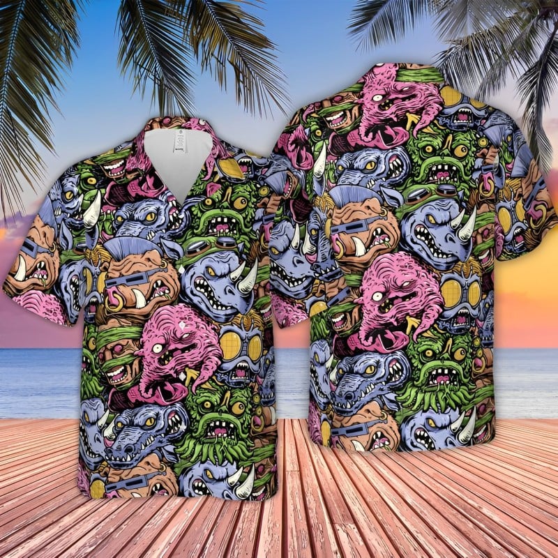 Tmnt Villians Hawaii Shirt Beach Short
