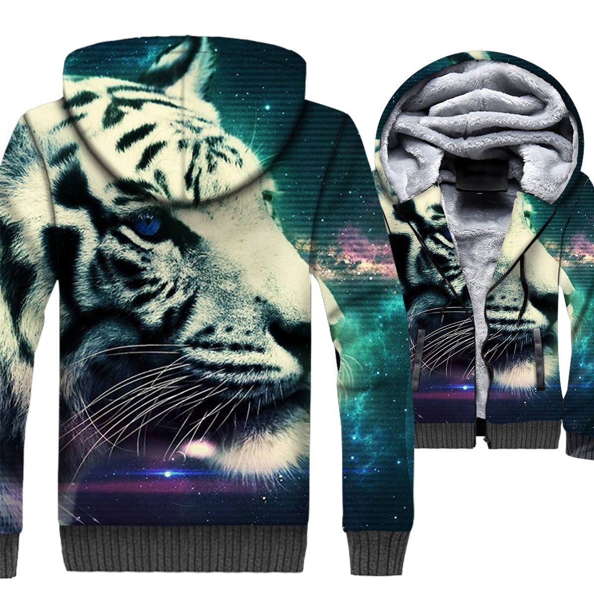 Animal Jackets – Animal Series Tiger Galaxy Super Cool 3D Fleece Jacket