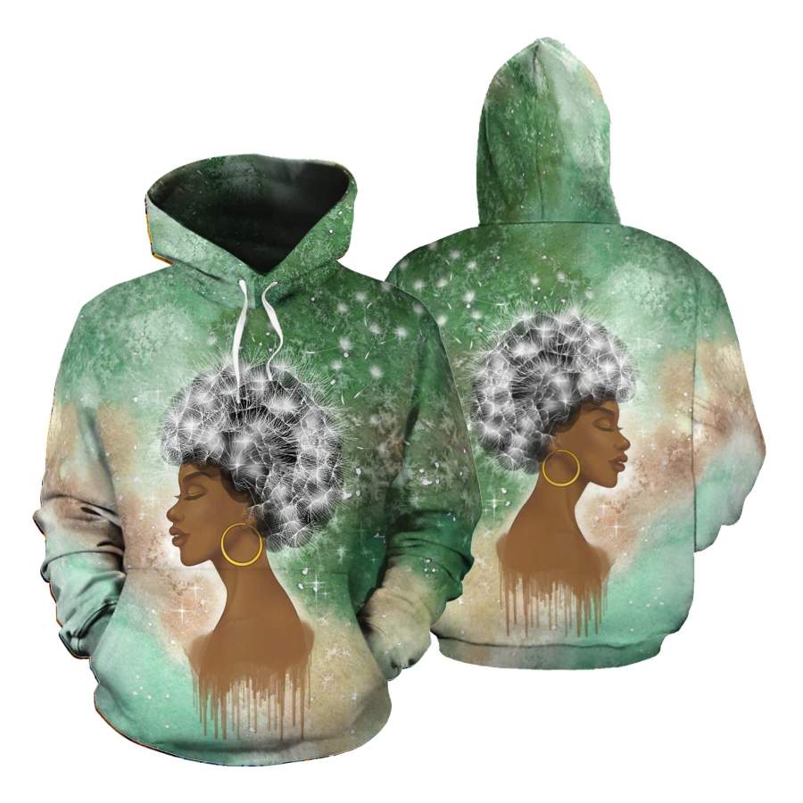 African Hoodie – African Black Girl Dandelion Hoodie