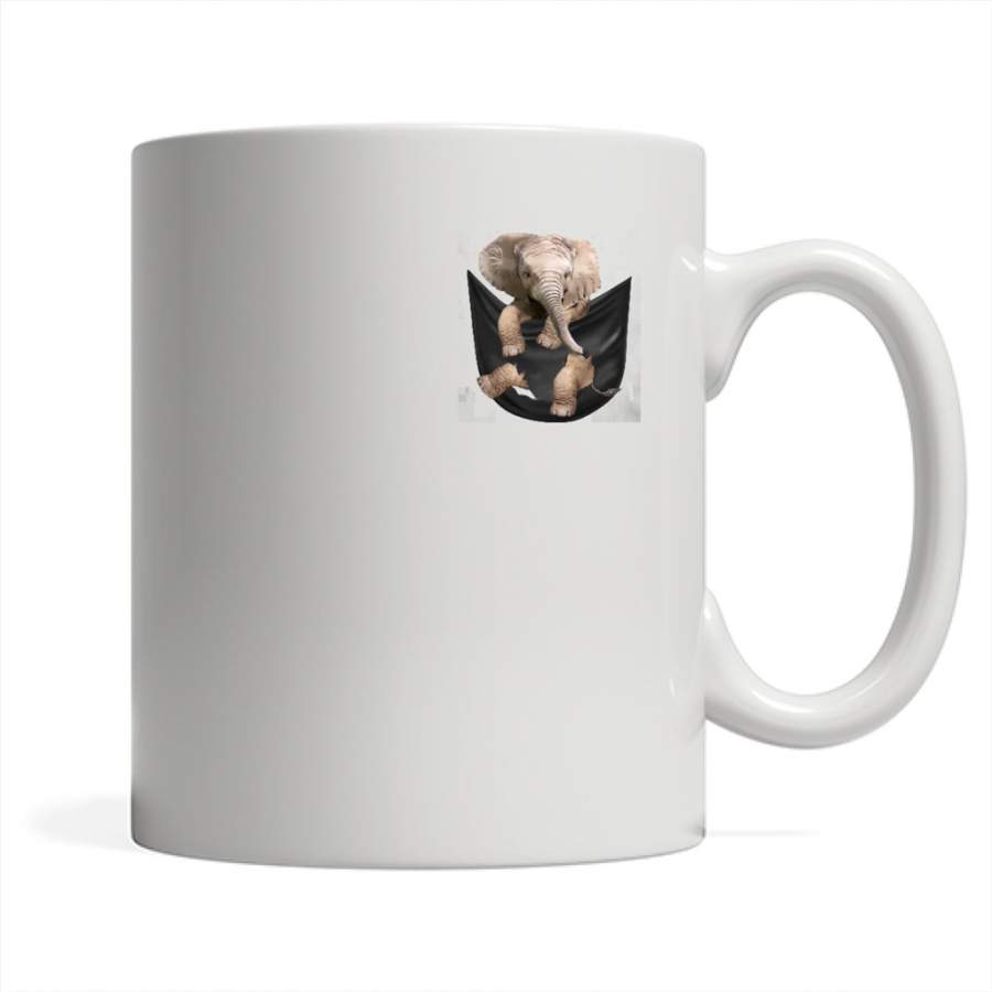 In Pocket, Elephant In Pocket – Full-Wrap Coffee White Mug