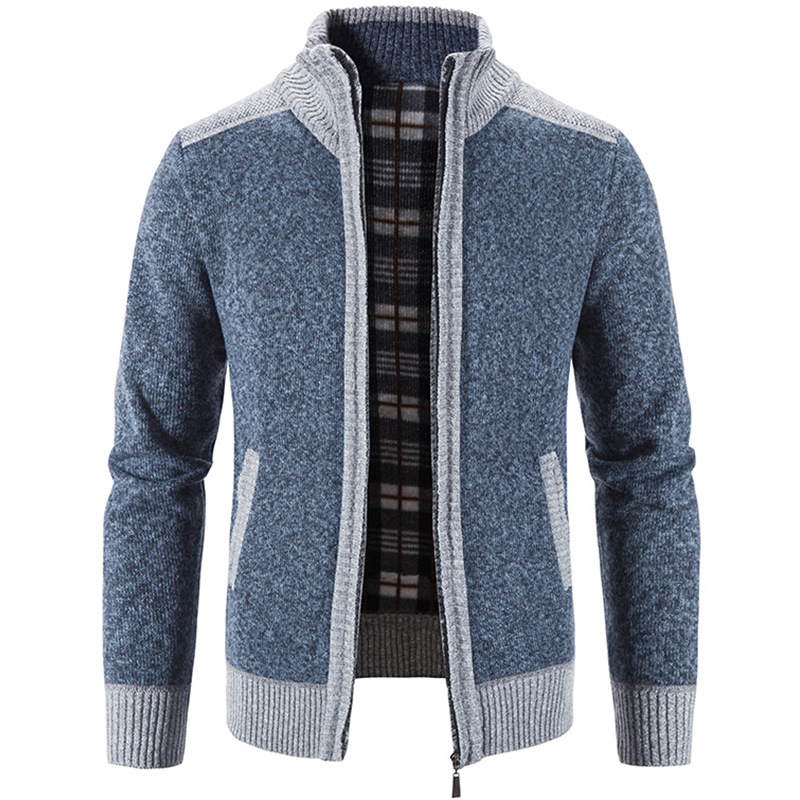 Autumn Winter Men’s Plush Thick Sweater Loose Casual Cardigan Sweater Jacket alx