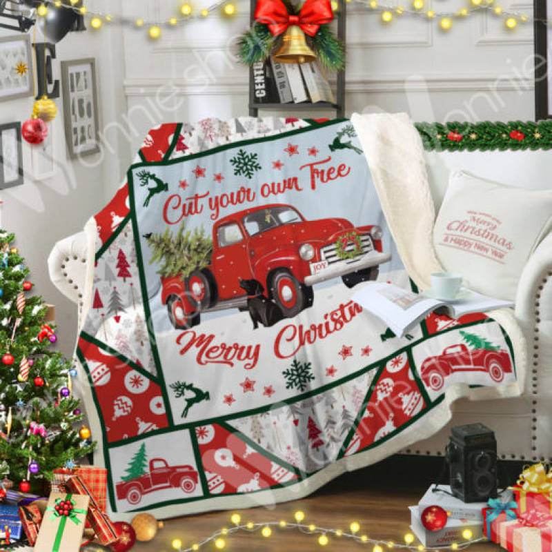 Red Truck Christmas Sherpa Blanket AU1601 95O35