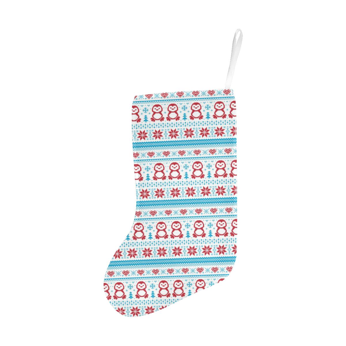 Penguin Sweater Printed Pattern Christmas Stocking