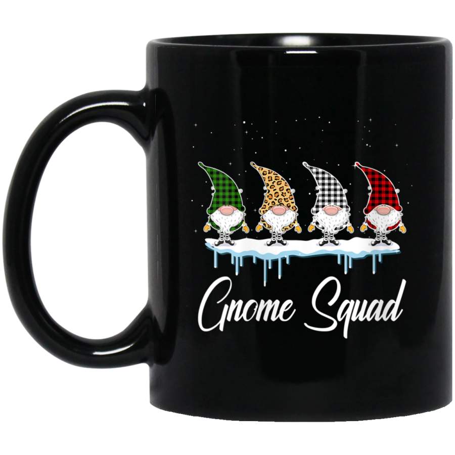 Womens Funny Leopard Plaid Gnome Squad Costume Merry Christmas V-Neck 11 oz 15 oz Black Mug