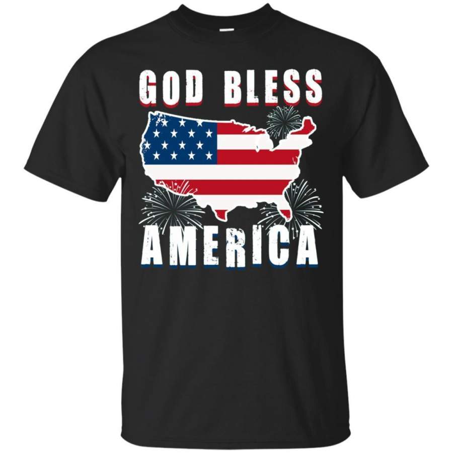 AGR God Bless America Flag Shirt 4th of July Independence Day zGalaxy Fashion T-Shirt