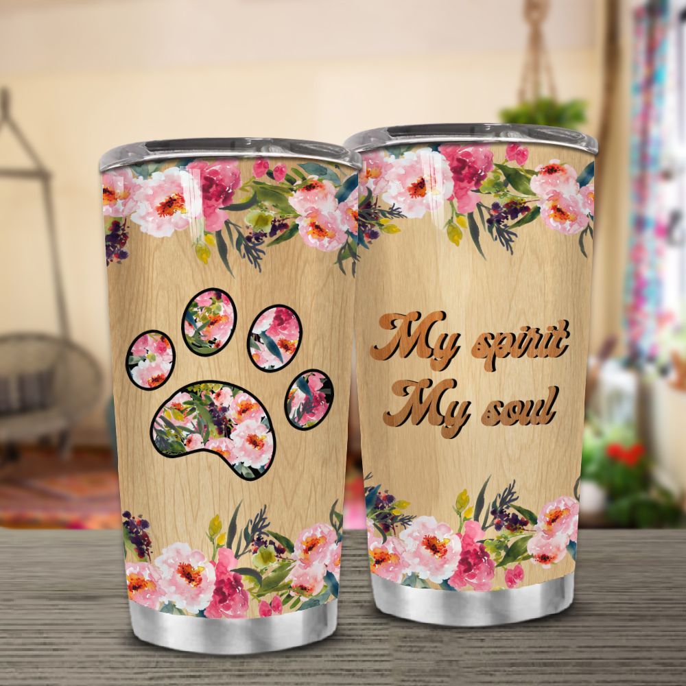 Dog Wooden Flower Tb160996 Tumbler