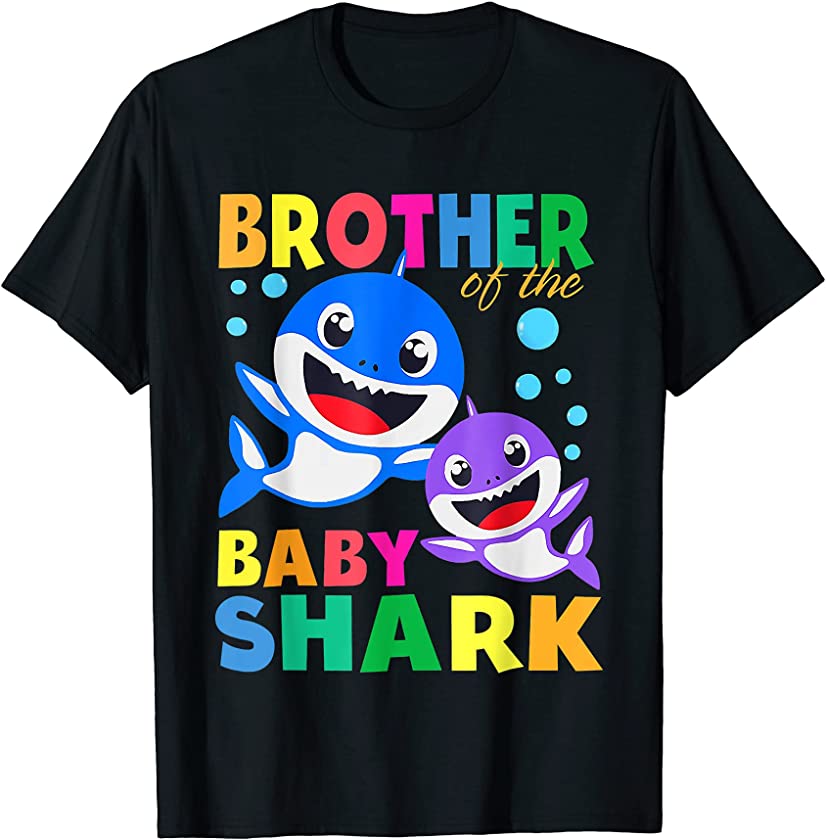 Brother Of The Baby Shark Birthday Brother Shark Mothers Day T-Shirt