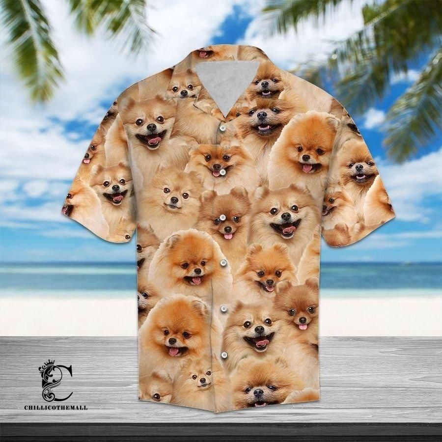 Beach Shirt Get Now Pomeranian Hawaiian Shirt- Chillicothemall