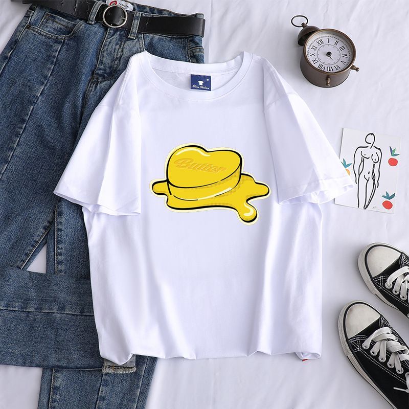 Butter Candy Color Casual T-Shirt