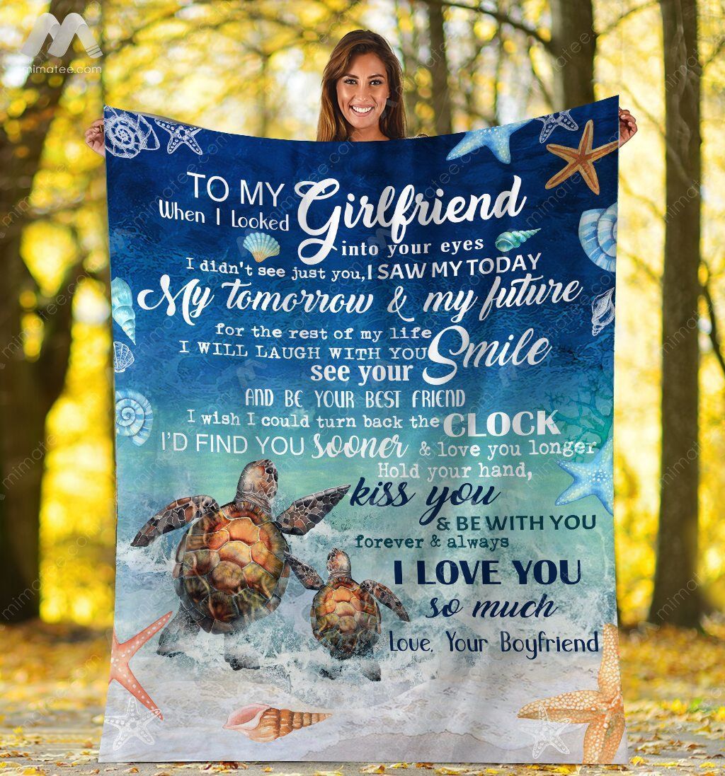 To My Girlfriend When I Look Into Your Eyes – Graphic Design- Fleece Blanket