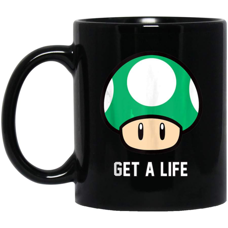 Super Mario 1-Up Mushroom Get A Life Coffee Mug