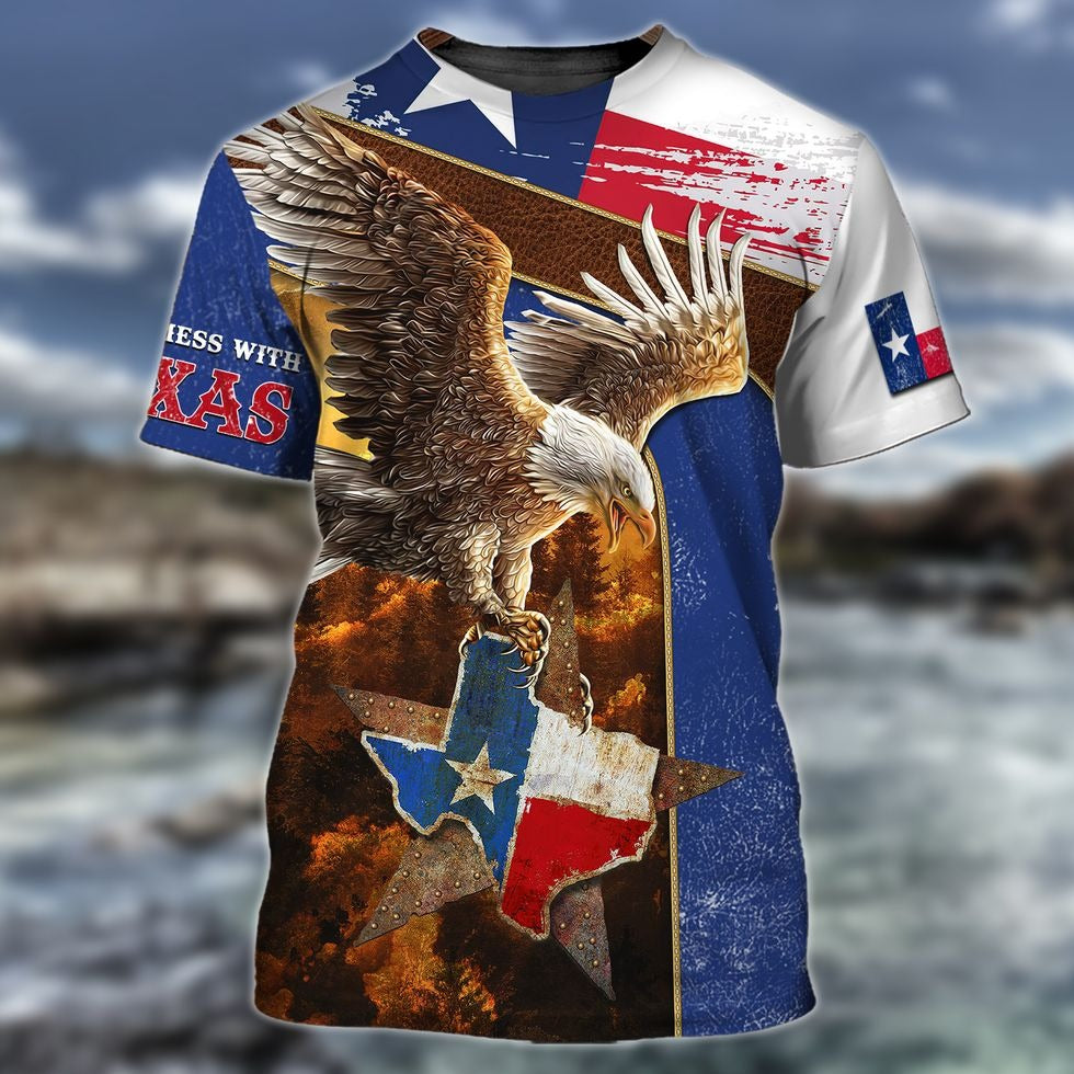 3D All Over Printed Texas Shirt, Don’T Mess With Texas T Shirt, Texas And Eagle Shirt