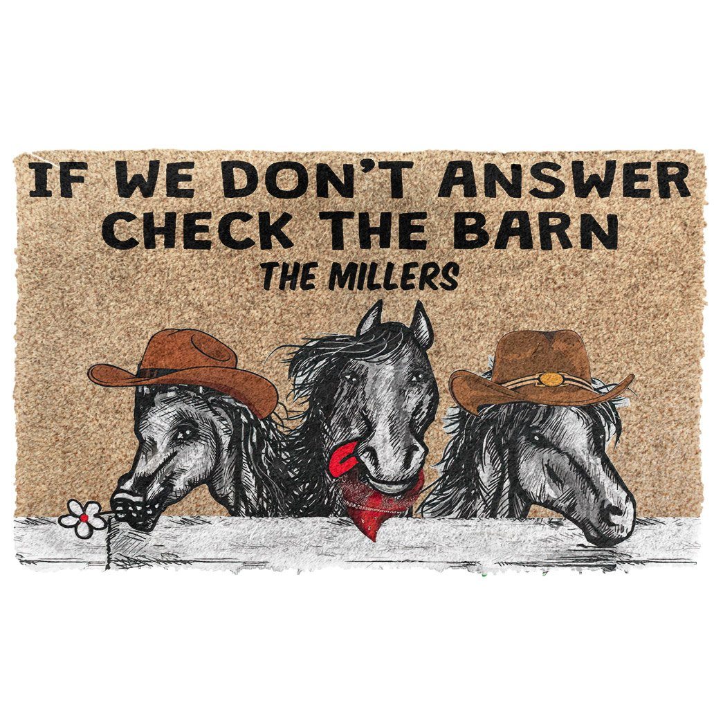 Gearhumans  Gearhuman 3D Check The Horse Barn Custom Name Doormat