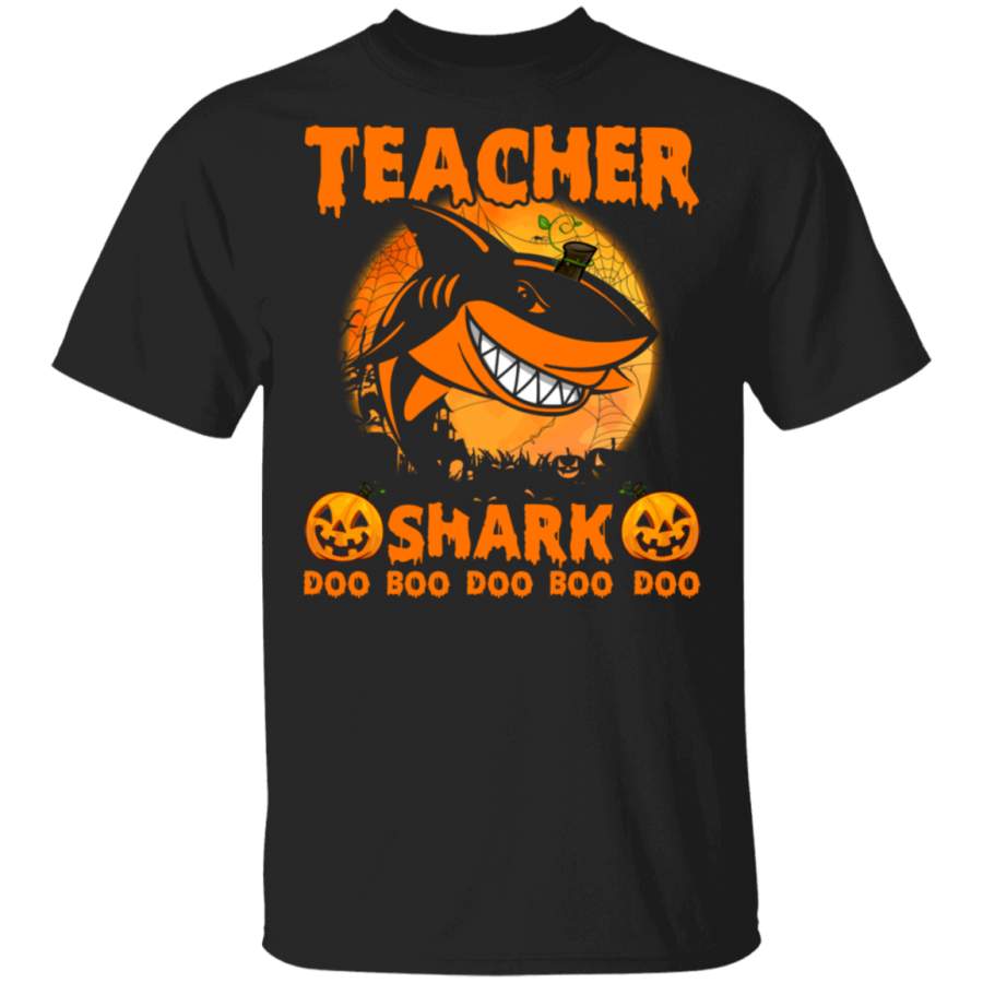 Teacher Shark Doo Boo Pumpkin Funny Halloween Teacher Gifts T-Shirt