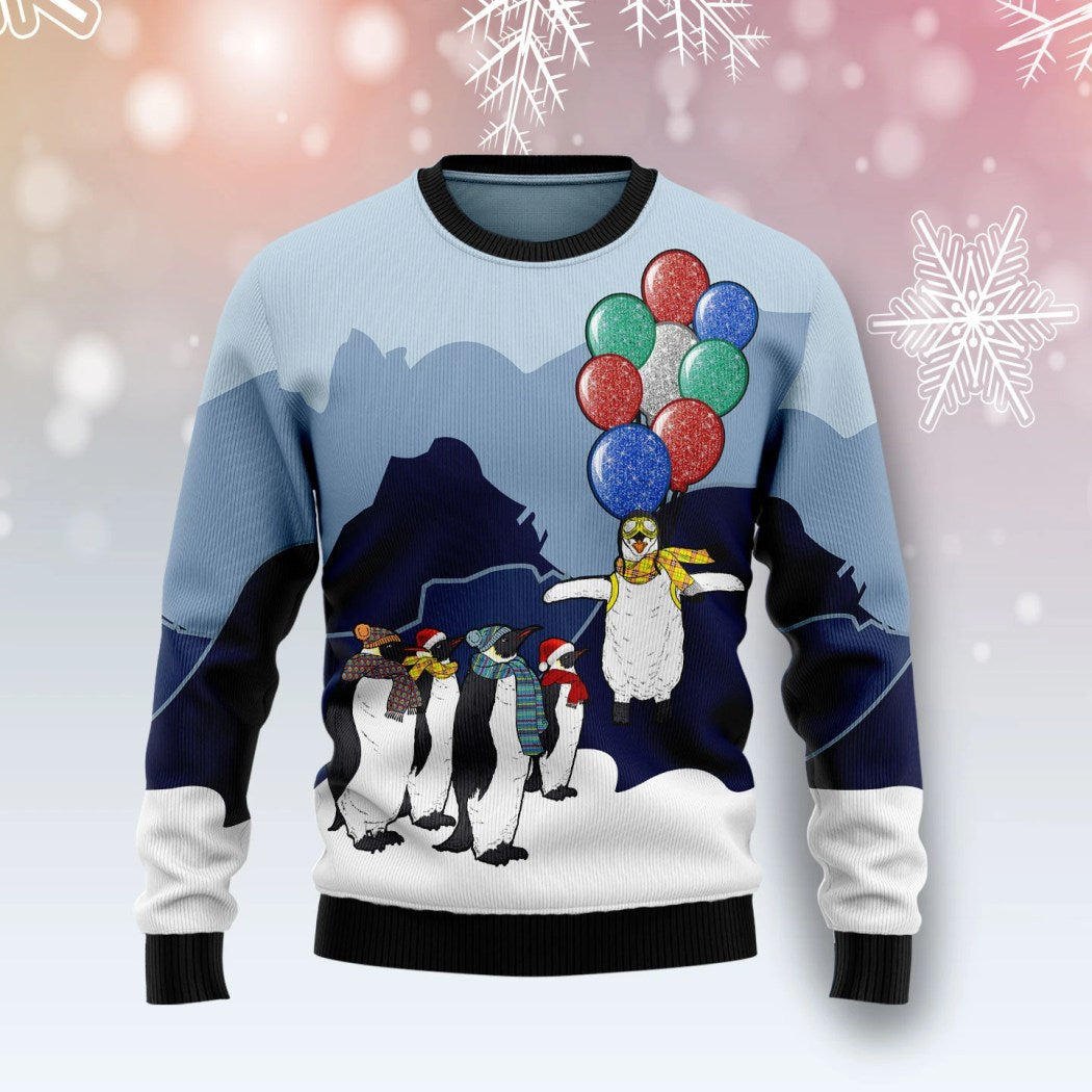 Penguin Christmas Balloon Wool Sweater