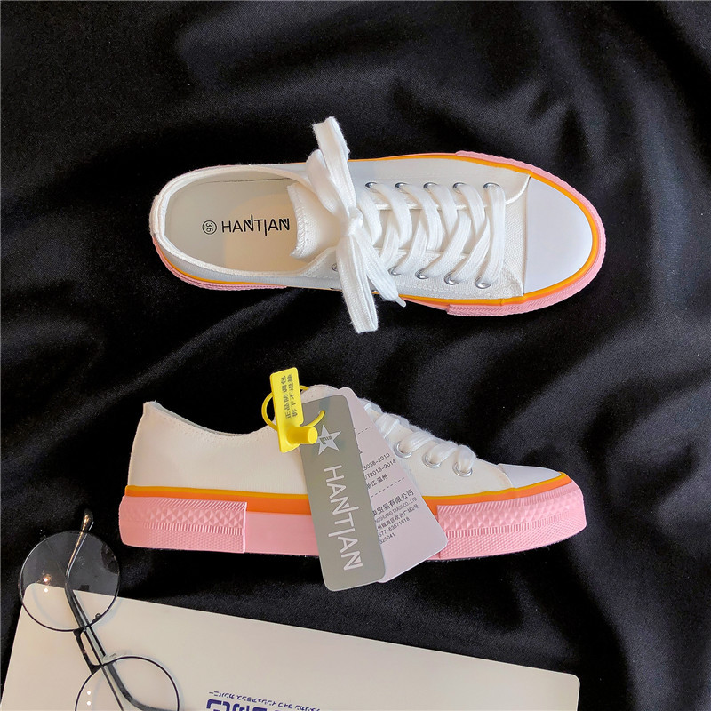 2021New Candy Style Women Vulcanized Sneakers Breathable Casual Students White Shoes Woman Spring Autumn Lovely Canvas Shoes alx