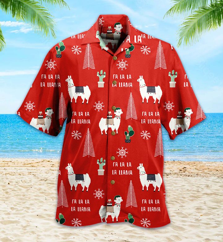 Llama Christmas Red Hawaii Shirt Ha91567