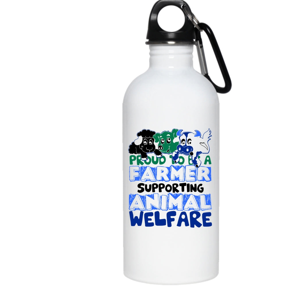 Proud To Be A Farmer 20 Oz Stainless Steel Bottle,Supporting Animal Outdoor Sports Water Bottle