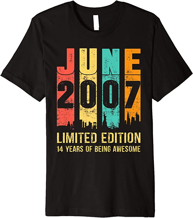 Vintage June 2007 Limited Edition 14 Year Old 14th Birthday Premium T-Shirt