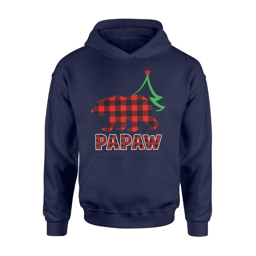 Family Christmas Matching Buffalo Plaid PaPaw Bear T-shirt – Standard Hoodie