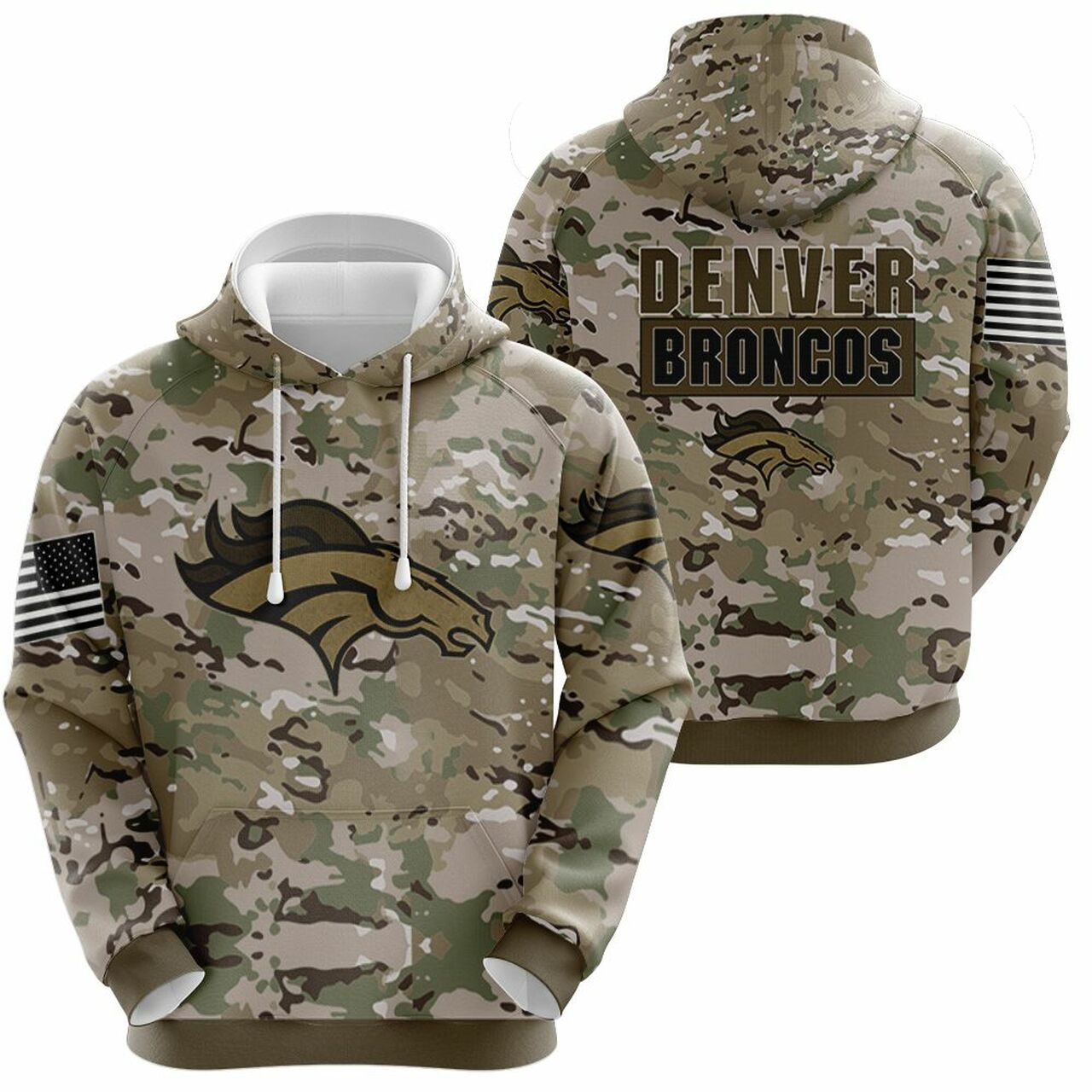 Denver Broncos Camo Pattern 3D T Shirt Hoodie Sweater Jersey Hoodie Model 1066