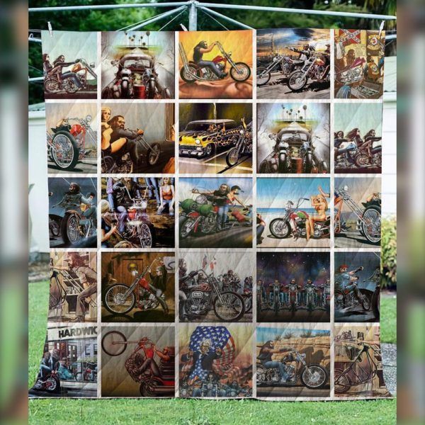 Motorcycle Biker 1511-06 3D Quilt Blanket HGM38