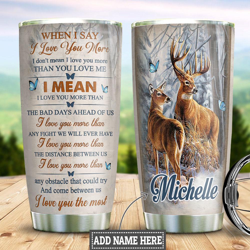 Deer Couple Personalized DNR1412010 Stainless Steel Tumbler