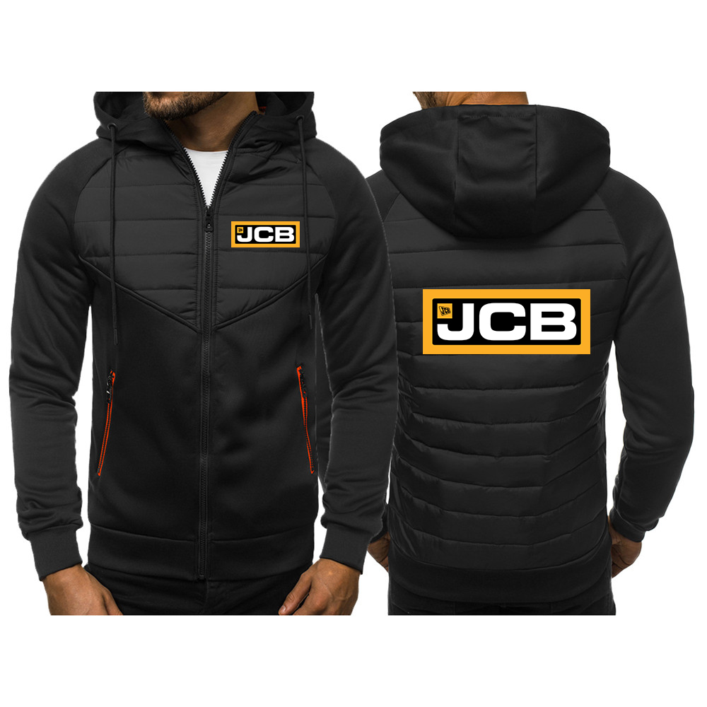 2022 New Spring and Autumn Printed Hoodie Men’s Excavator JCB Logo Long-sleeved Custom Zipper Sweater Harajuku Coat Coat Top alx