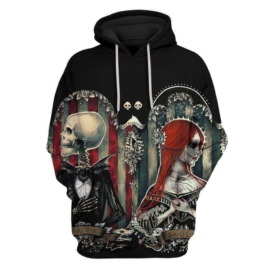 Jack and Sally Nightmare Before Christmas Tshirt – Zip Hoodies Apparel