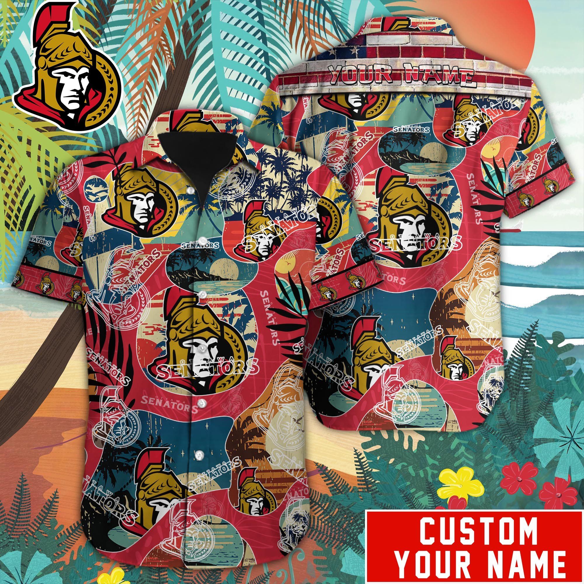 Ottawa Senators Custom Name Hawaiian Shirt