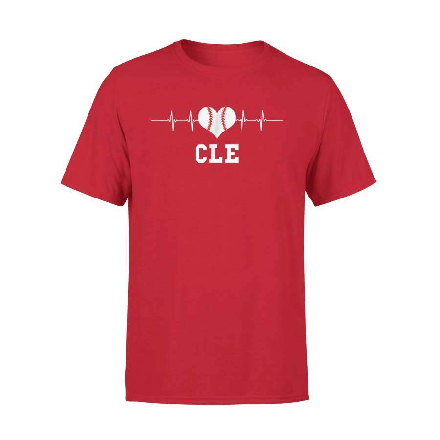 Cleveland Ohio Baseball Love Heart Cle Heartbeat T-Shirt