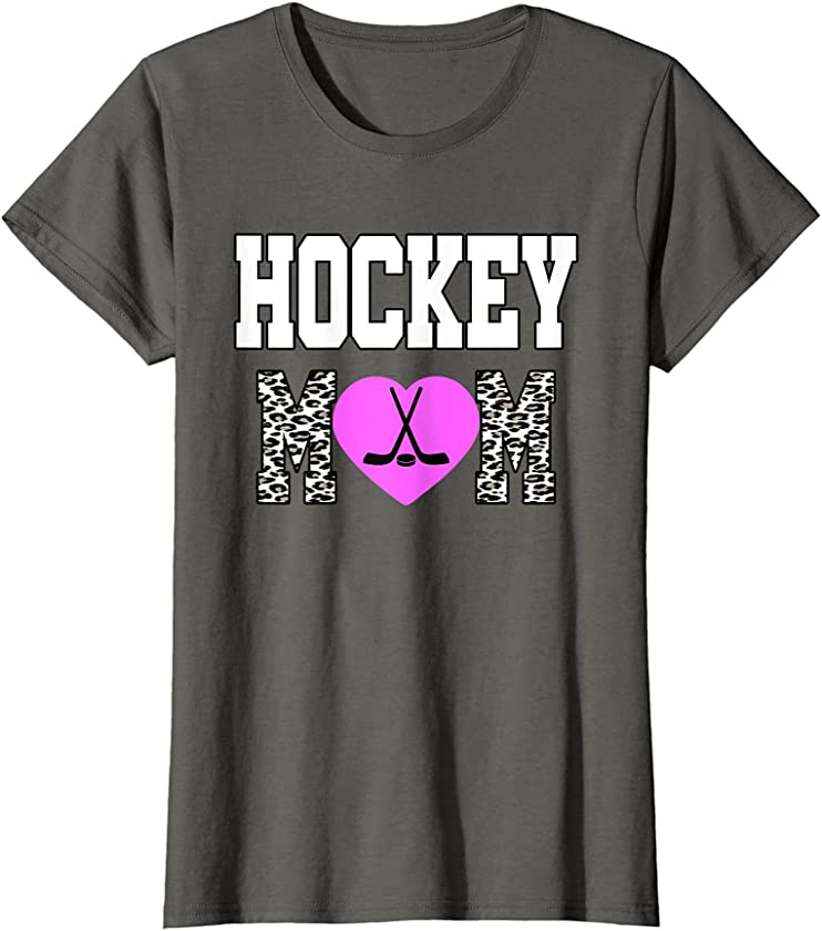 Womens Hockey Mom Leopard Funny Hockey Mom Mother’s Day 2021 T-Shirt