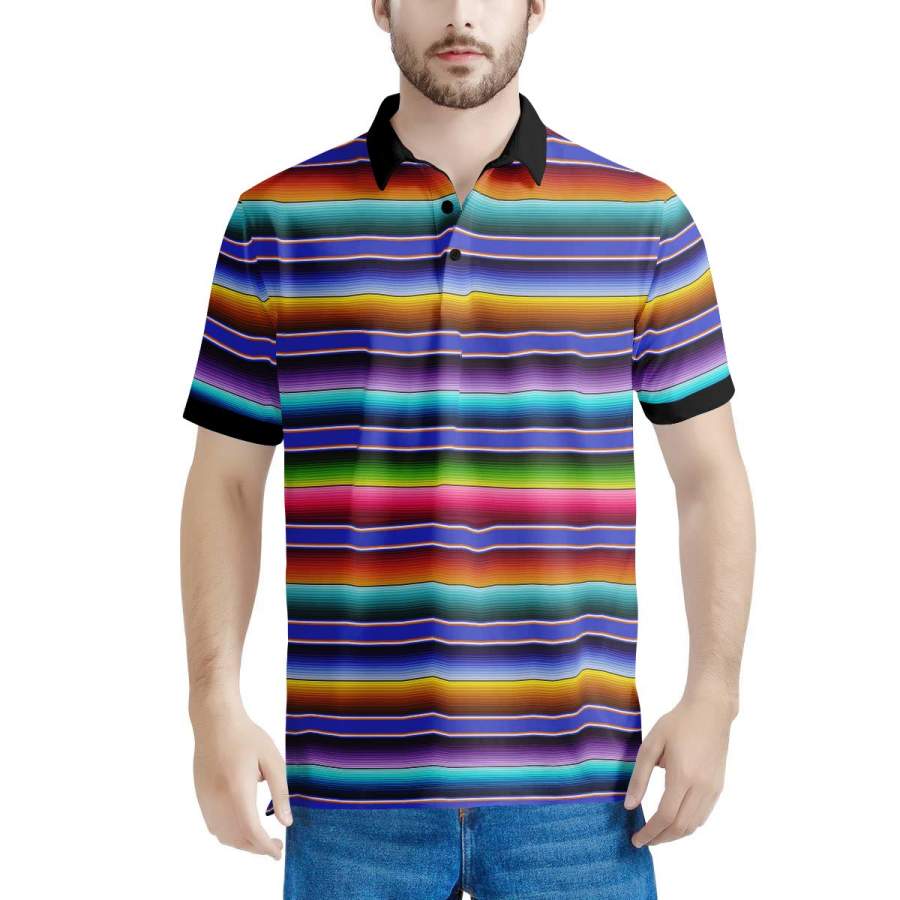 Baja Serape Mexican Men’s Polo Shirts